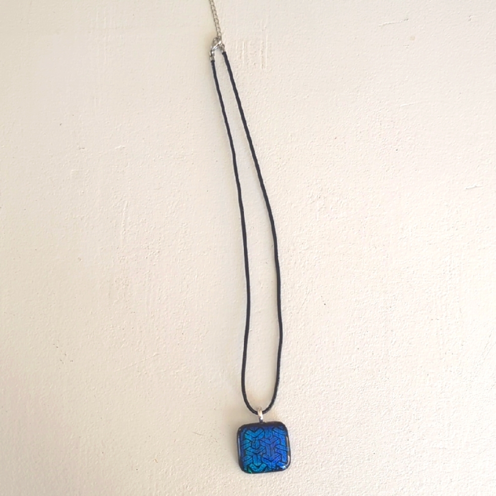 Blue and Black Pendant Necklace